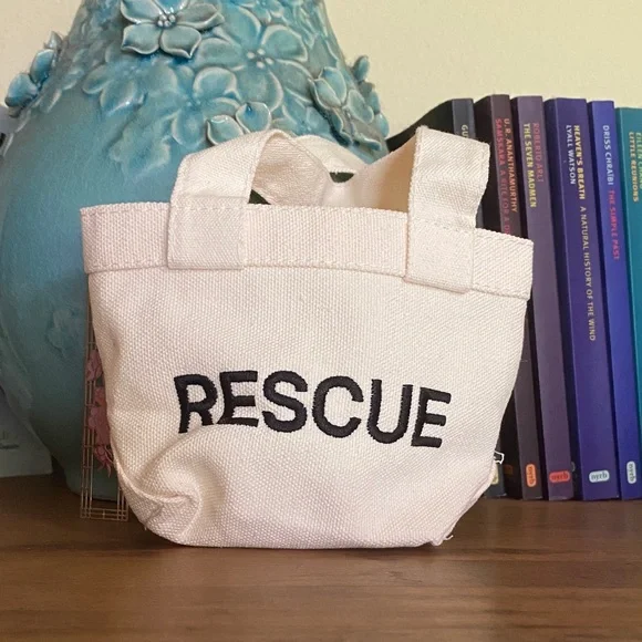 NWOT Buoy Cream Mini Canvas Tote Bag - Picture 2 of 8